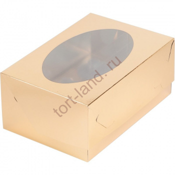Коробка для капкейков на 6 ячеек ЗОЛОТО – «Тортленд»