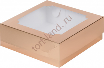 Коробка для зефира 200*200*70 мм КРАФТ – «Тортленд»