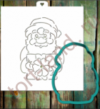 Трафарет+форма Дедушка мороз с подарком 