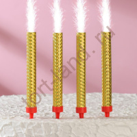 Свечи фонтаны для торта "Золотые искры", 12 см