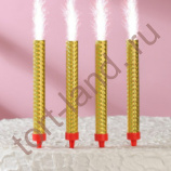 Свечи фонтаны для торта "Золотые искры", 12 см