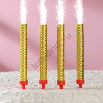 Свечи фонтаны для торта "Золотые искры", 12 см – «Тортленд»