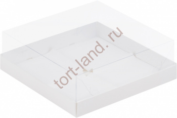 Коробка 190*190*80 мм под муссовые пирожные 4 шт БЕЛАЯ – «Тортленд»
