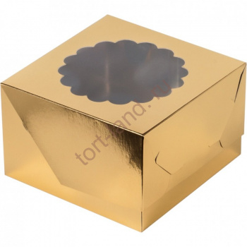 Коробка на 4 капкейка ЗОЛОТО – «Тортленд»