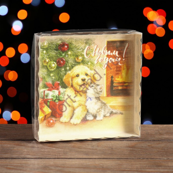 Коробочка для печенья "Новогодние забавы", 15 х 15 х 3 см – «Тортленд»