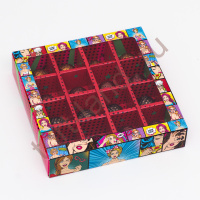 Коробка для конфет, 16 шт, "POP ART клубничка", 17,7 х 17,7 х 3,8 см