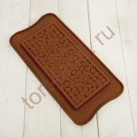 Форма силиконовая для шоколада "Плитка кофейные зерна"
