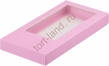 Коробка под шоколадную плитку 160*80*17 мм РОЗОВАЯ матовая – «Тортленд»