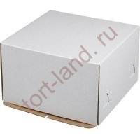 Коробка для торта 300*300*190, белая (самолет) до 3-4 кг