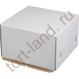 Коробка для торта 300*300*190, белая (самолет) до 3-4 кг