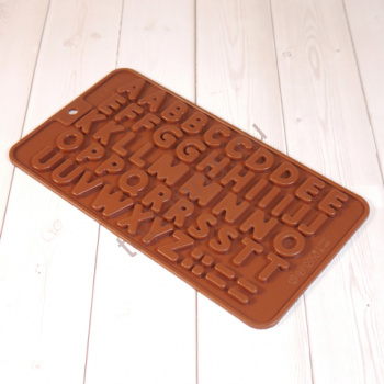 Форма силиконовая для шоколада "Алфавит английский" (двойной) – «Тортленд»