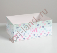 Коробка на 6 капкейков Love, 23 × 16 × 10 см