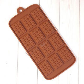 Форма силиконовая для шоколада "Шоколадка мини" 20*10 см, 12 ячеек – «Тортленд»