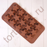 Форма силиконовая для шоколада "Звездное небо" 20*10 см, 15 ячеек