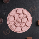 Форма силиконовая для шоколада «Сладости», 12×1 см, 16 ячеек