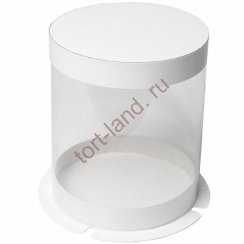 Коробка ТУБУС белый, D 18 см, H 18 см – «Тортленд»