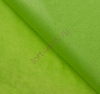 Бумага упаковочная тишью, зеленый, 50 см х 66 см – «Тортленд»