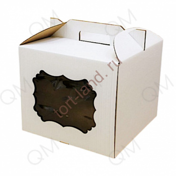 Коробка для торта 300*300*300 ОКНО и РУЧКА – «Тортленд»