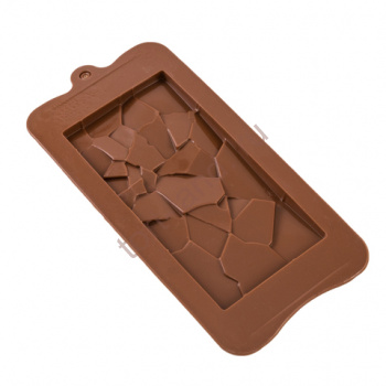 Форма силиконовая для шоколада "Ломаная плитка", 21*11 см – «Тортленд»