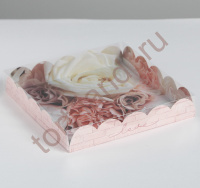 Коробка для кондитерских изделий с PVC-крышкой «My best wishes», 18 × 18 × 3 см