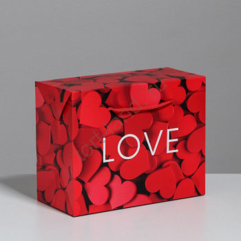 Пакет—коробка Love, 23 × 18 × 11 см – «Тортленд»