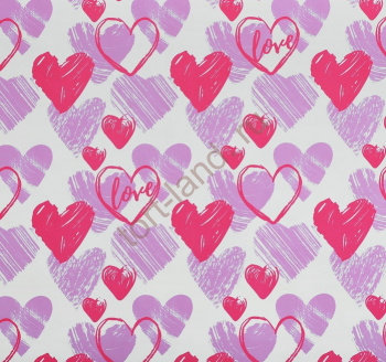 Бумага упаковочная крафтовая Love , 50 × 70 см – «Тортленд»