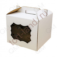 Коробка для торта 300*300*250 ОКНО и РУЧКА