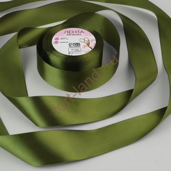Лента атласная, 40 мм × 23 ± 1 м, цвет травяной №55 – «Тортленд»