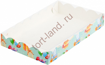 Коробка для печенья и пряников Мятная "Сладких удовольствий" 250*150*35 мм – «Тортленд»