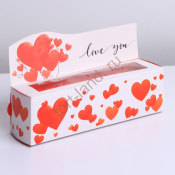 Коробочка для макарун « Love you», 18 х 5,5 х 5,5 см – «Тортленд»