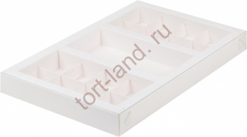 Коробка для (8+8) конфет и для шоколадной плитки 160*80мм БЕЛАЯ – «Тортленд»