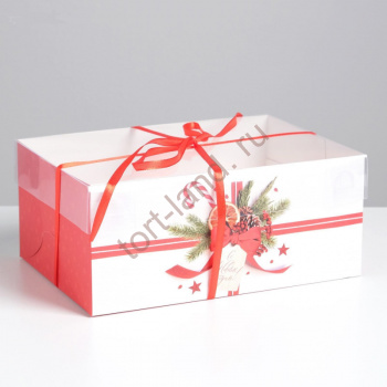 Коробка на 6 капкейков «С Новым годом!», 23 × 16 × 10 см – «Тортленд»