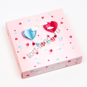 Коробка под 16 конфет «Сердца», 17,7 х 17,7 х 3,8 см – «Тортленд»