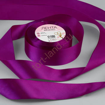 Лента атласная, 40 мм × 23 ± 1 м, цвет пурпурный – «Тортленд»