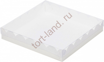 Коробка для печенья и пряников 250*250*35 мм Белая – «Тортленд»