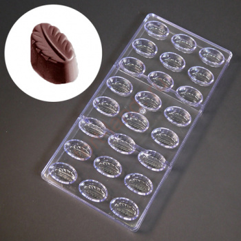 Форма для шоколада (поликарбонат) Листик 24 ячейки – «Тортленд»