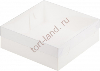 Коробка для зефира 200*200*70 мм БЕЛАЯ – «Тортленд»