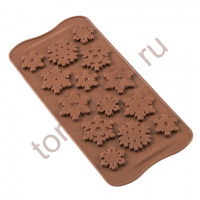 Форма силиконовая для шоколада "Снежинки", 20*10 см