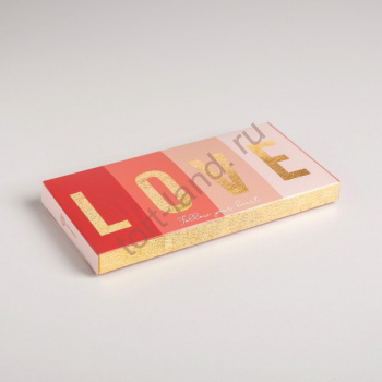 Коробка для шоколада With Love, 17,3 × 8,8 × 1,5 см – «Тортленд»