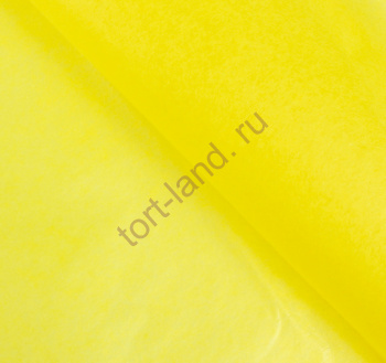 Бумага упаковочная тишью, желтый, 50 см х 66 см – «Тортленд»