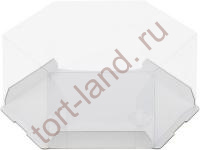 Коробка для торта "шестигранник" с прозрачным куполом 240*240*120