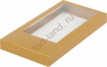 Коробка под шоколадную плитку 160*80*17 мм ЗОЛОТАЯ матовая – «Тортленд»