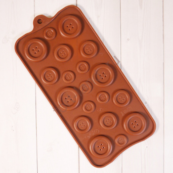 Форма силиконовая для шоколада "Пуговки" 22х10,5 (19 ячеек) – «Тортленд»