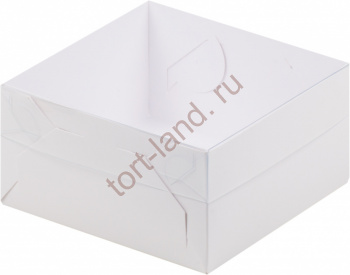 Коробка для зефира 120*120*60 мм Белая  – «Тортленд»