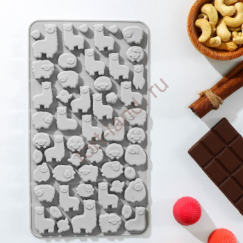 Форма силиконовая для шоколада «Ферма», 23×12,5×1 см, 53 ячейки – «Тортленд»