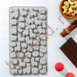 Форма силиконовая для шоколада «Ферма», 23×12,5×1 см, 53 ячейки