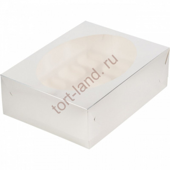 Коробка для капкейков на 12 ячеек СЕРЕБРО – «Тортленд»