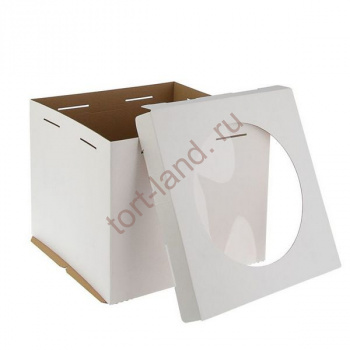 Коробка для торта 400*400*350 до 5 кг С ОКНОМ – «Тортленд»