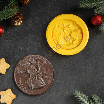Форма для шоколада и конфет «Новогодний зайчик», d=8 см – «Тортленд»