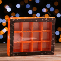 Коробка для конфет 12 шт "Запах Нового года", 19 х 15 х 3,6 см